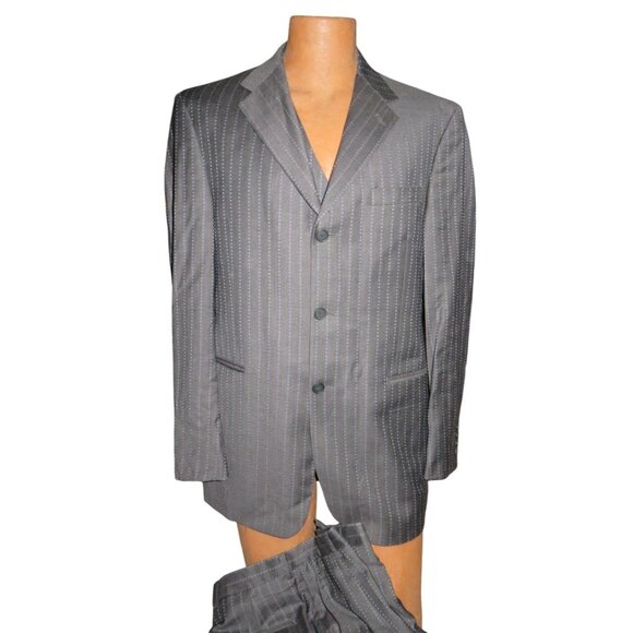 Ted Baker Endurance 3 piece pinstriped wool suit Jacket Pants Vest - Picture 1 of 10